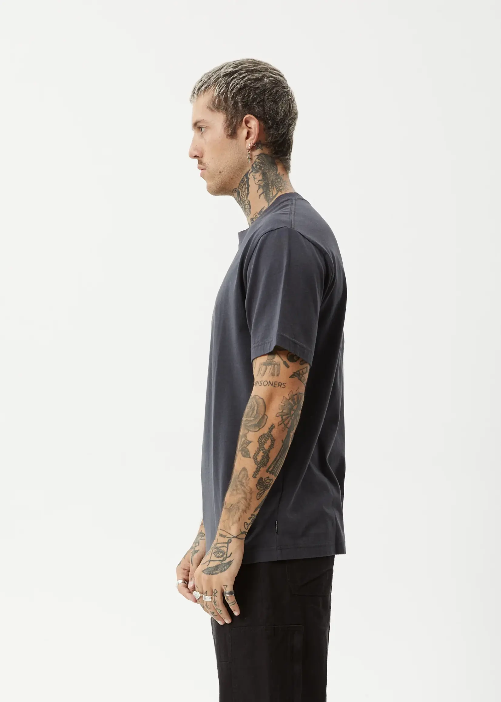 Afends Vinyl Retro Tee - Charcoal