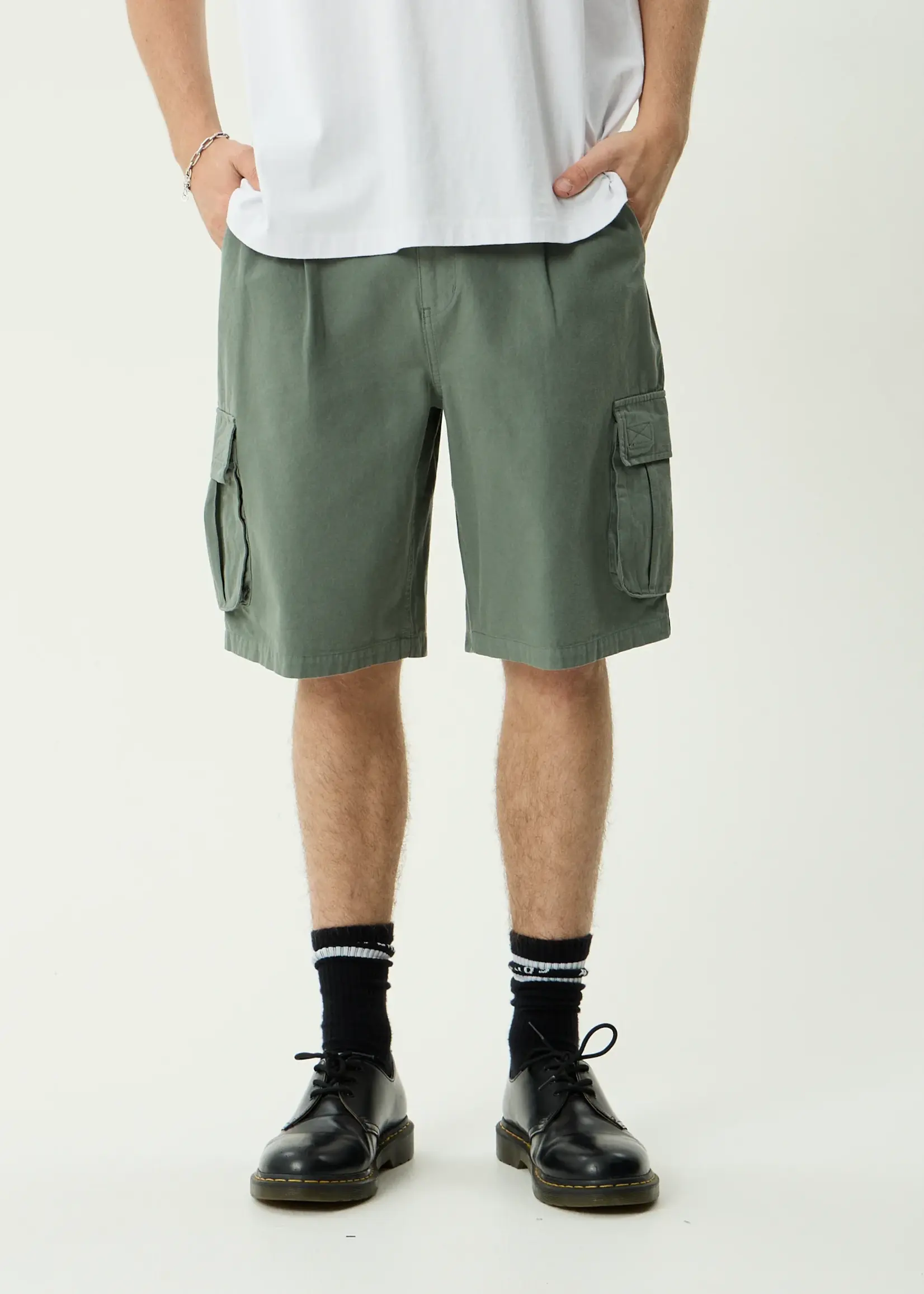 Afends Summit Pleated Cargo Short 22" - Washed Sycamore