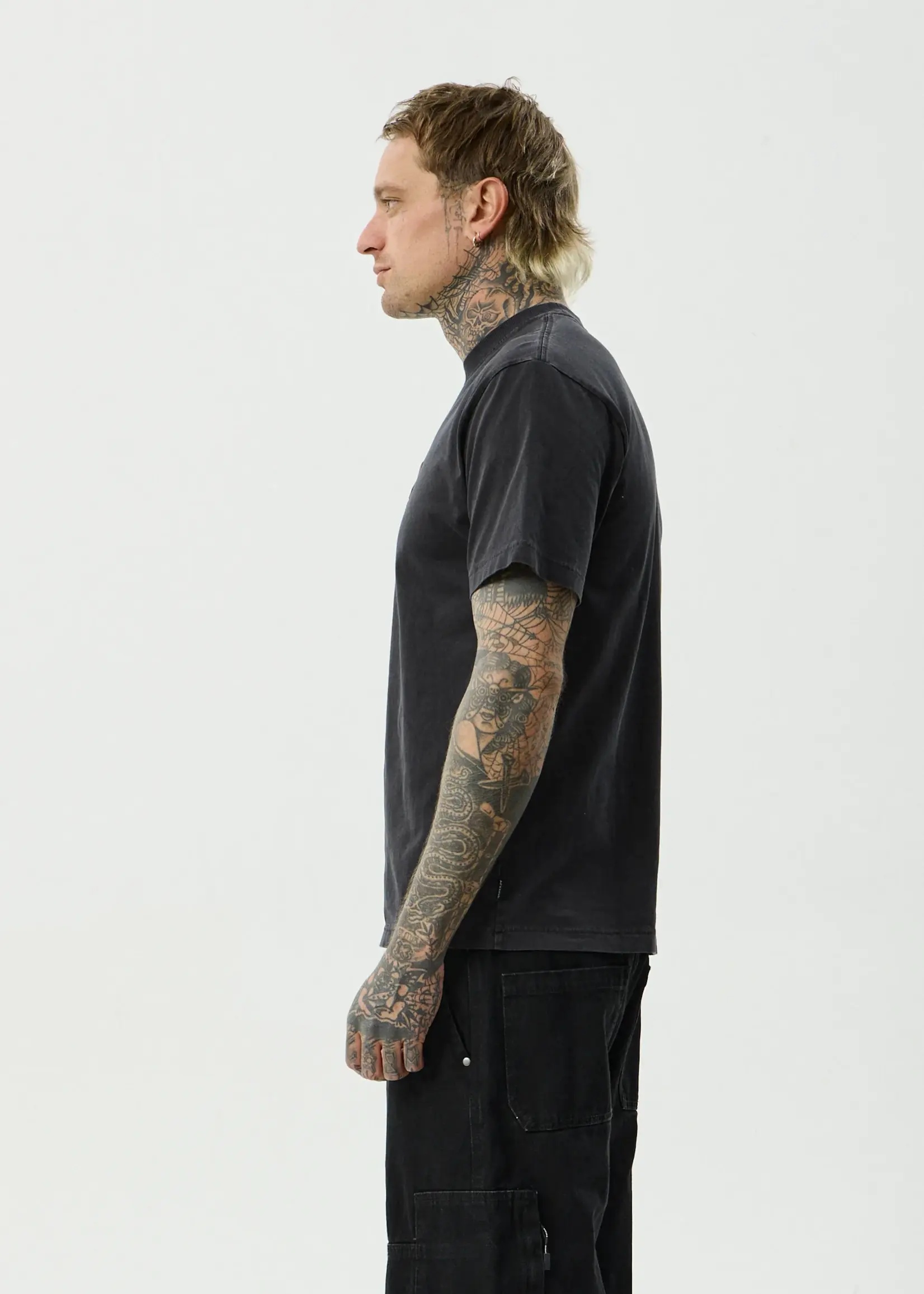 Destroyed Retro Tee - Stone Black