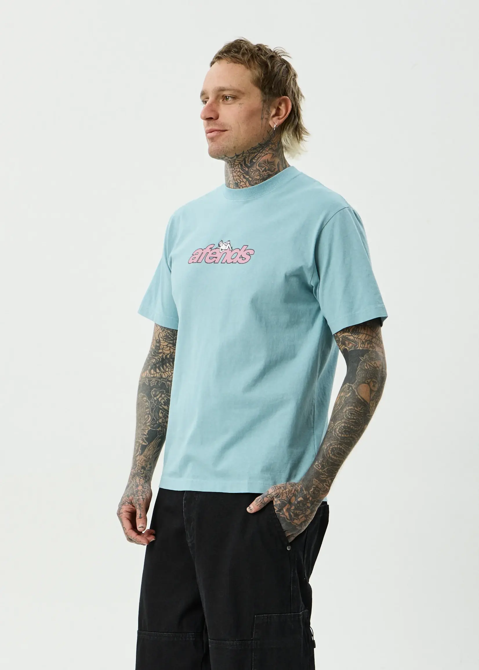 Angel Boy Retro Tee - Washed Overcast