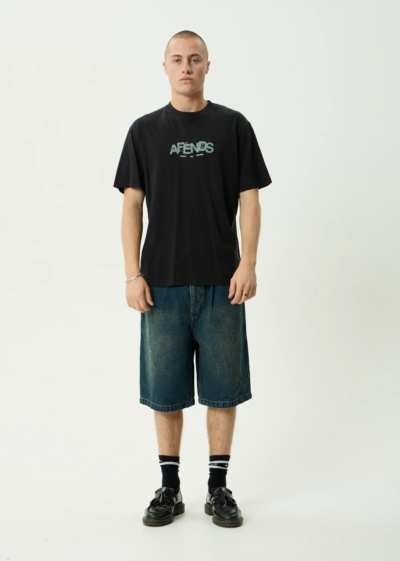 Afends Safety Retro Tee - Stone Black
