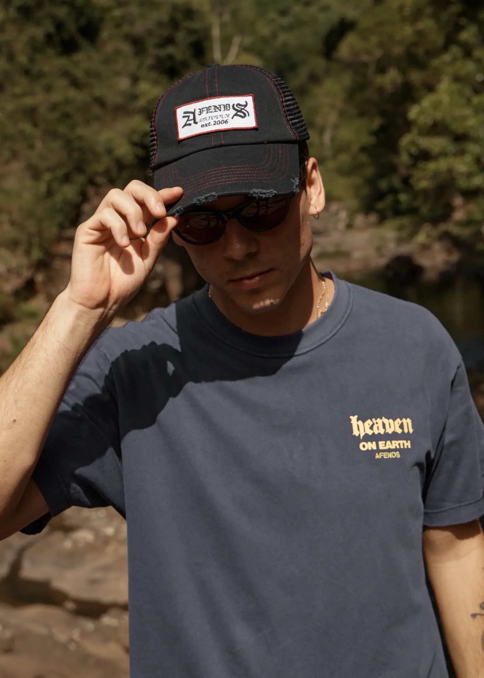 Heaven Heavyweight Boxy Tee - Washed Deep Sea