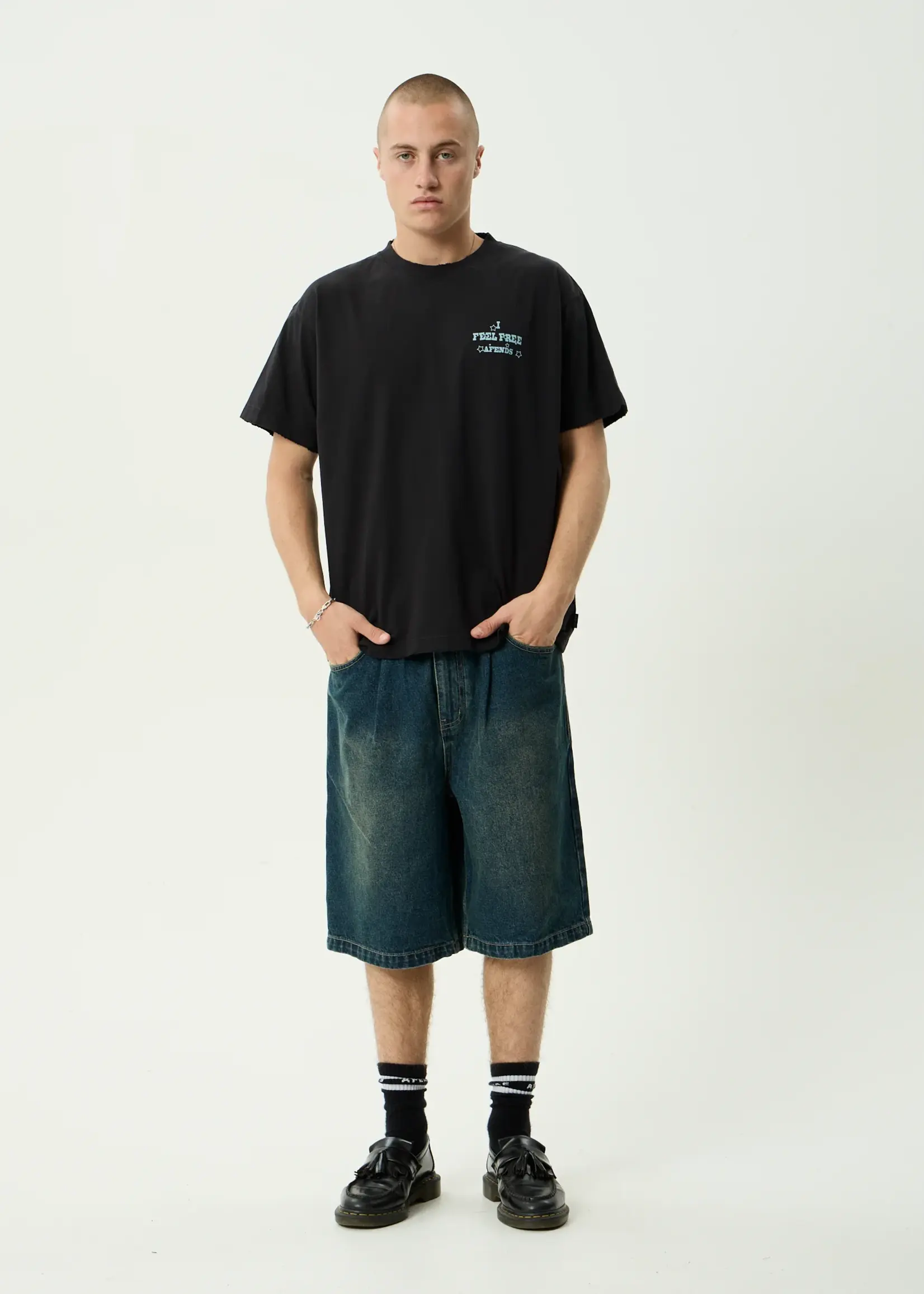 Afends Sonoran Boxy Tee - Stone Black