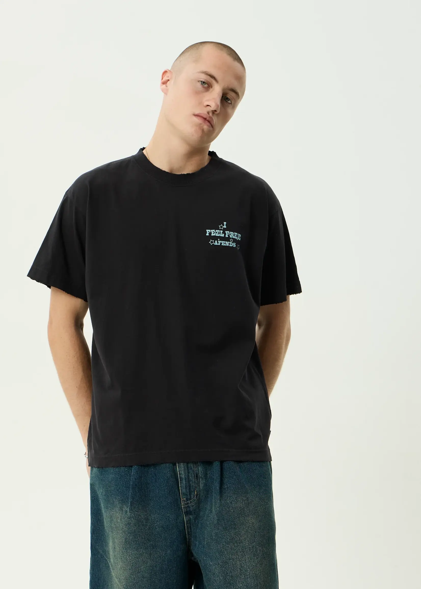 Afends Sonoran Boxy Tee - Stone Black