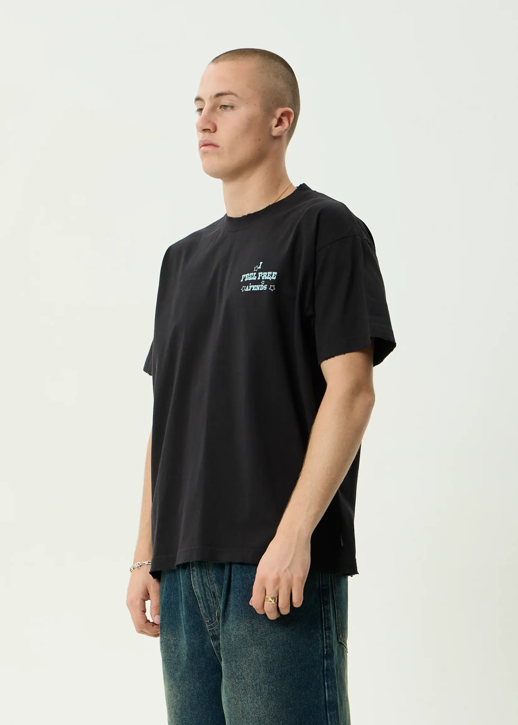 Afends Sonoran Boxy Tee - Stone Black