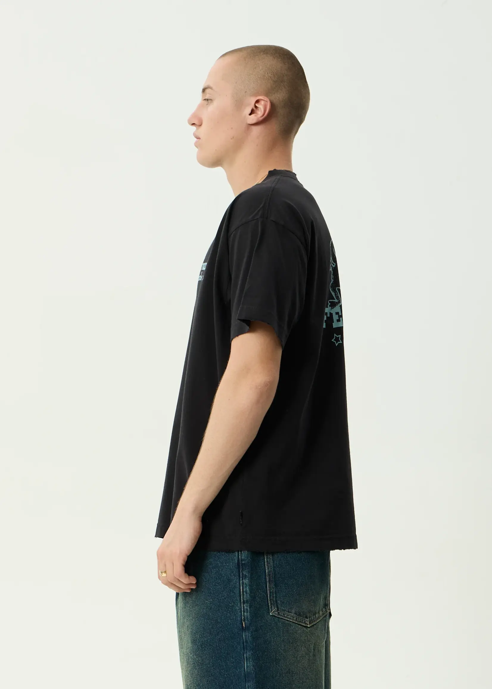Afends Sonoran Boxy Tee - Stone Black