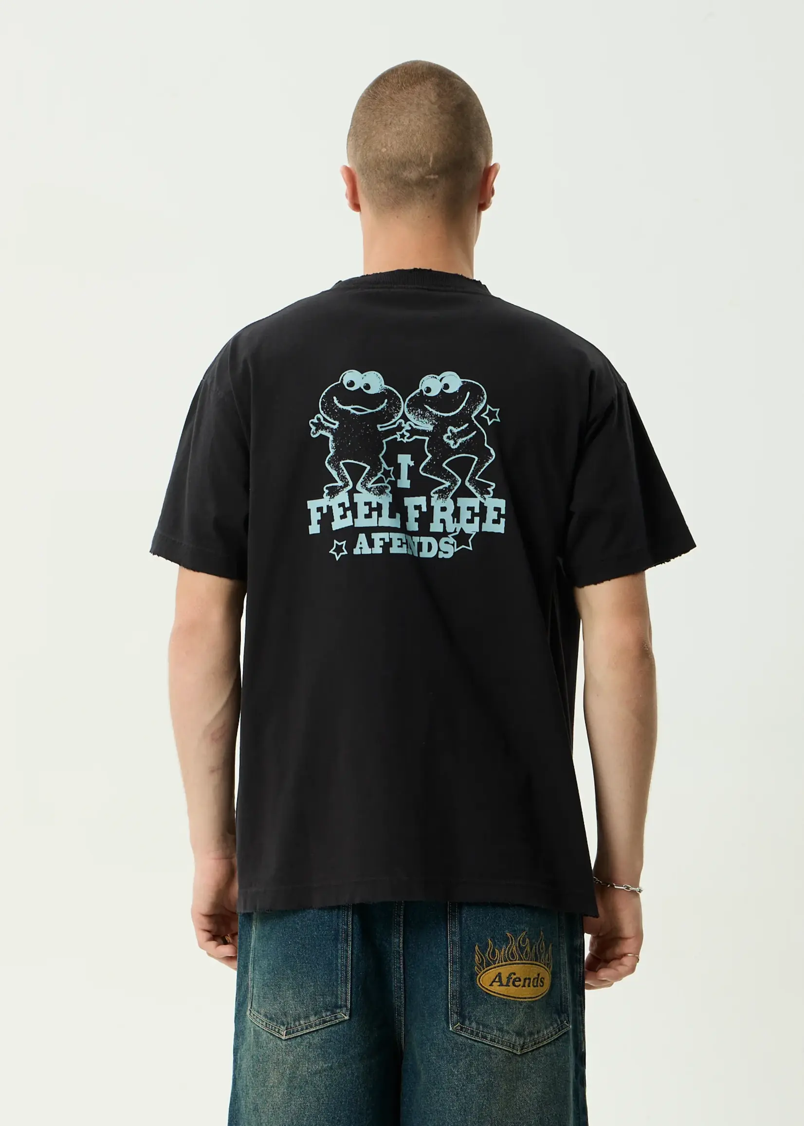 Afends Sonoran Boxy Tee - Stone Black