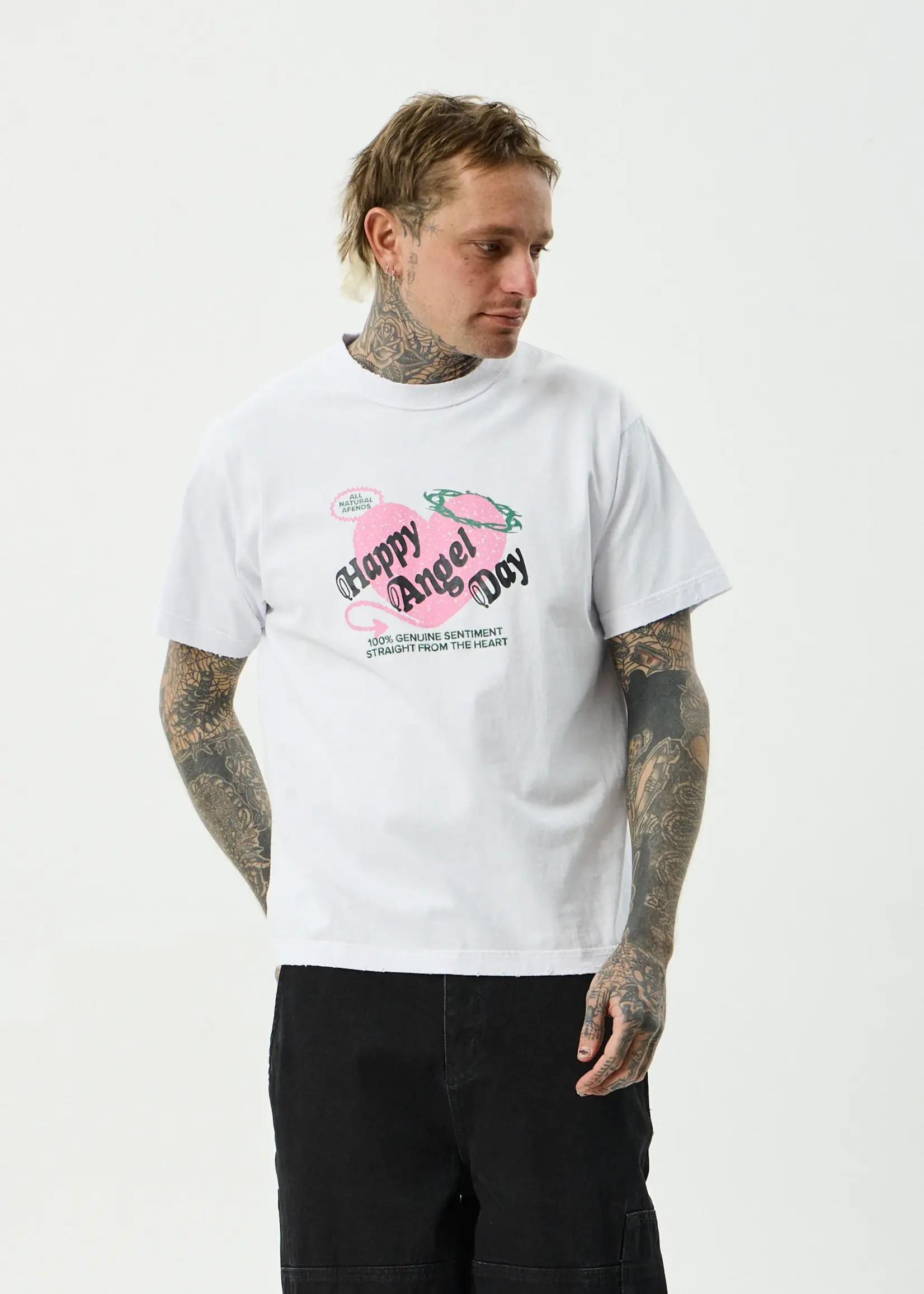 Afends Genuine Sentiment Heavyweight Boxy Tee - White