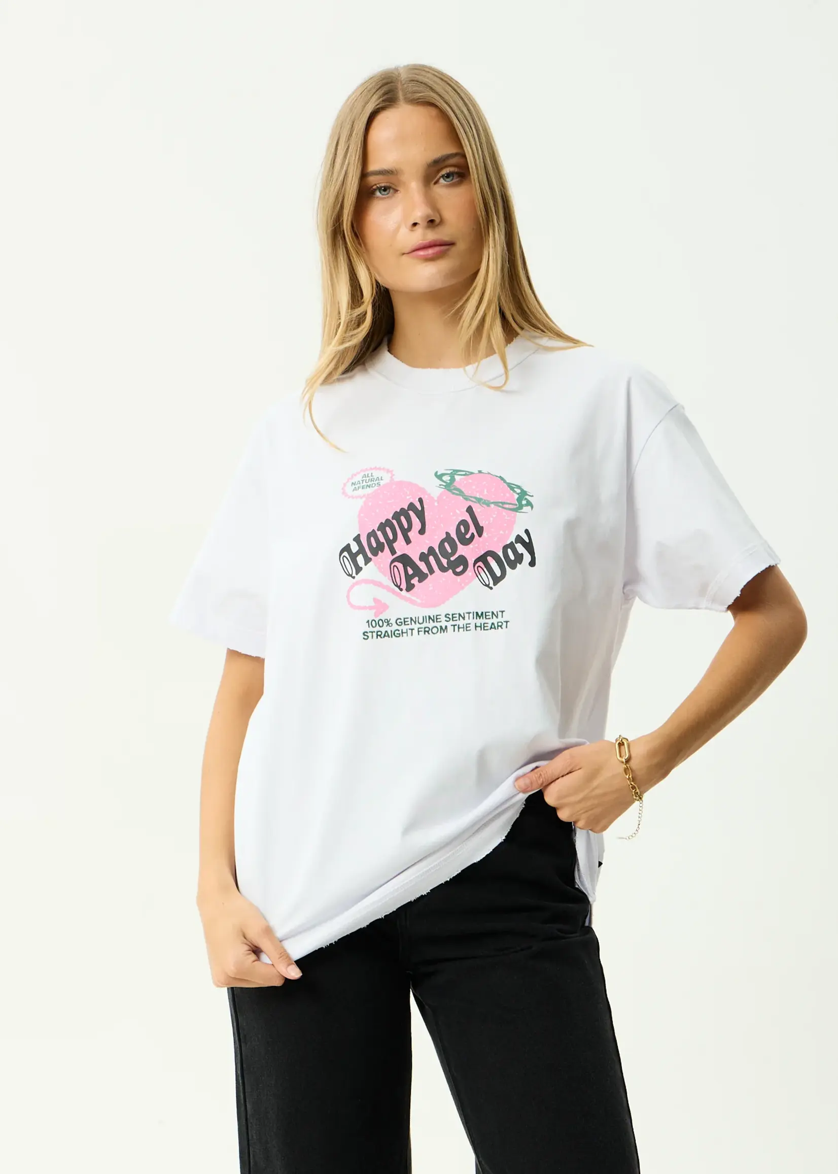 Afends Genuine Sentiment Heavyweight Boxy Tee - White