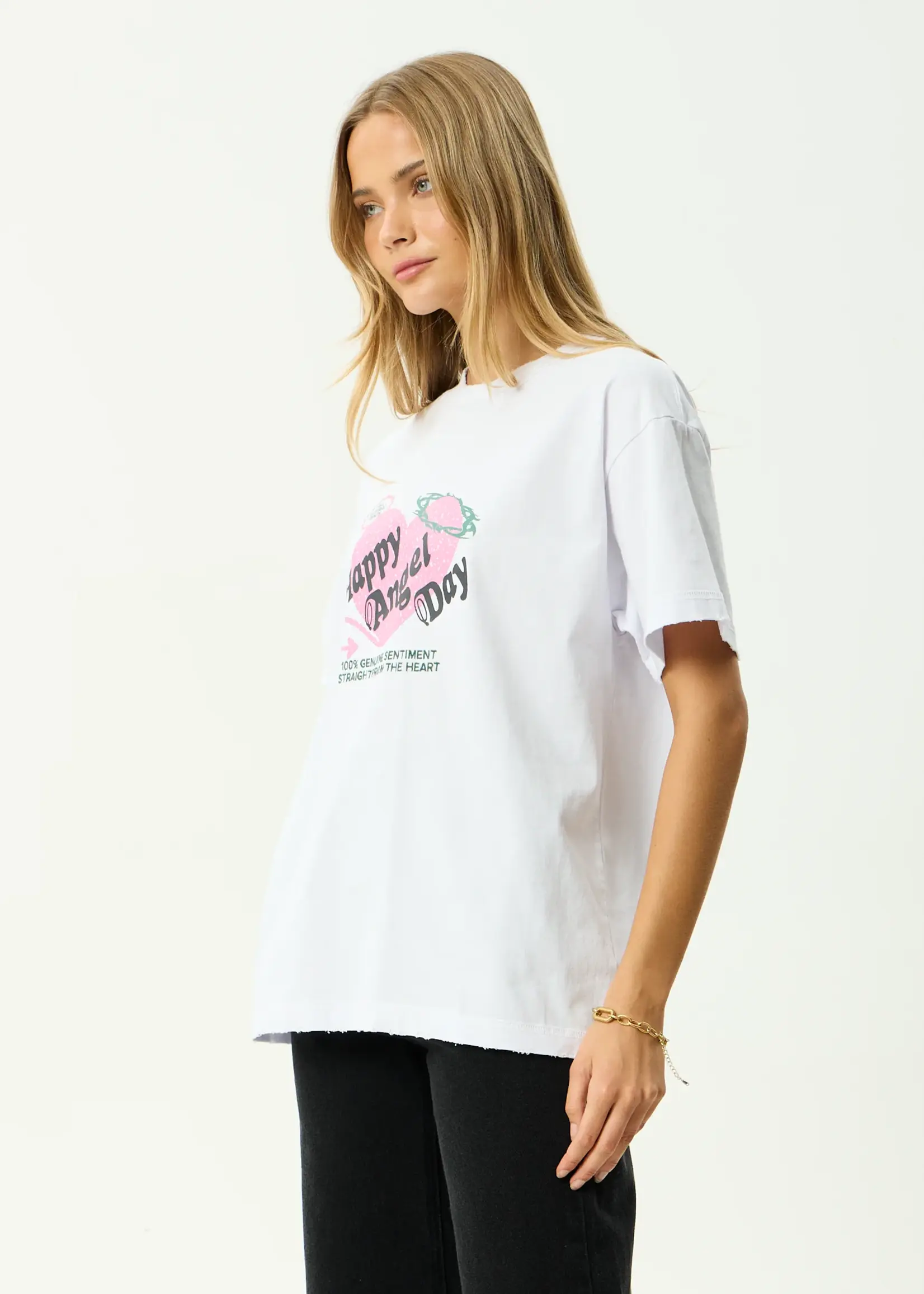 Afends Genuine Sentiment Heavyweight Boxy Tee - White