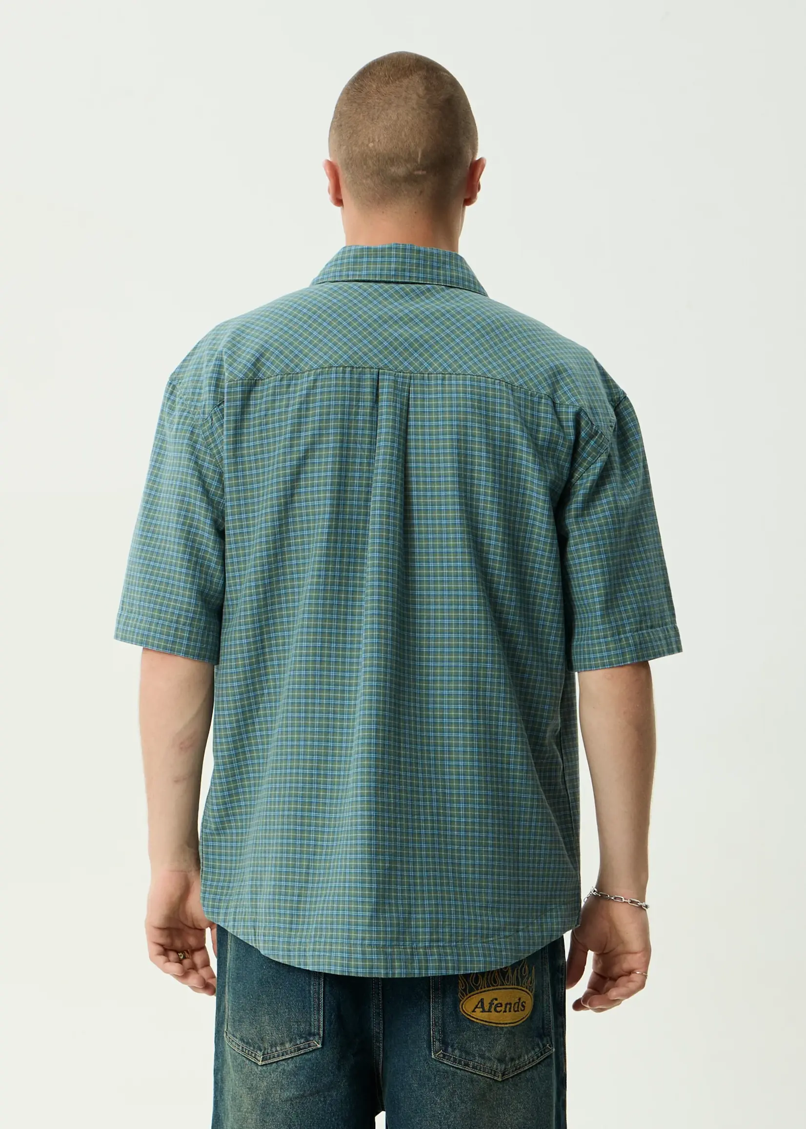 Afends Voyager Short Sleeve Shirt - Deep Olive Check