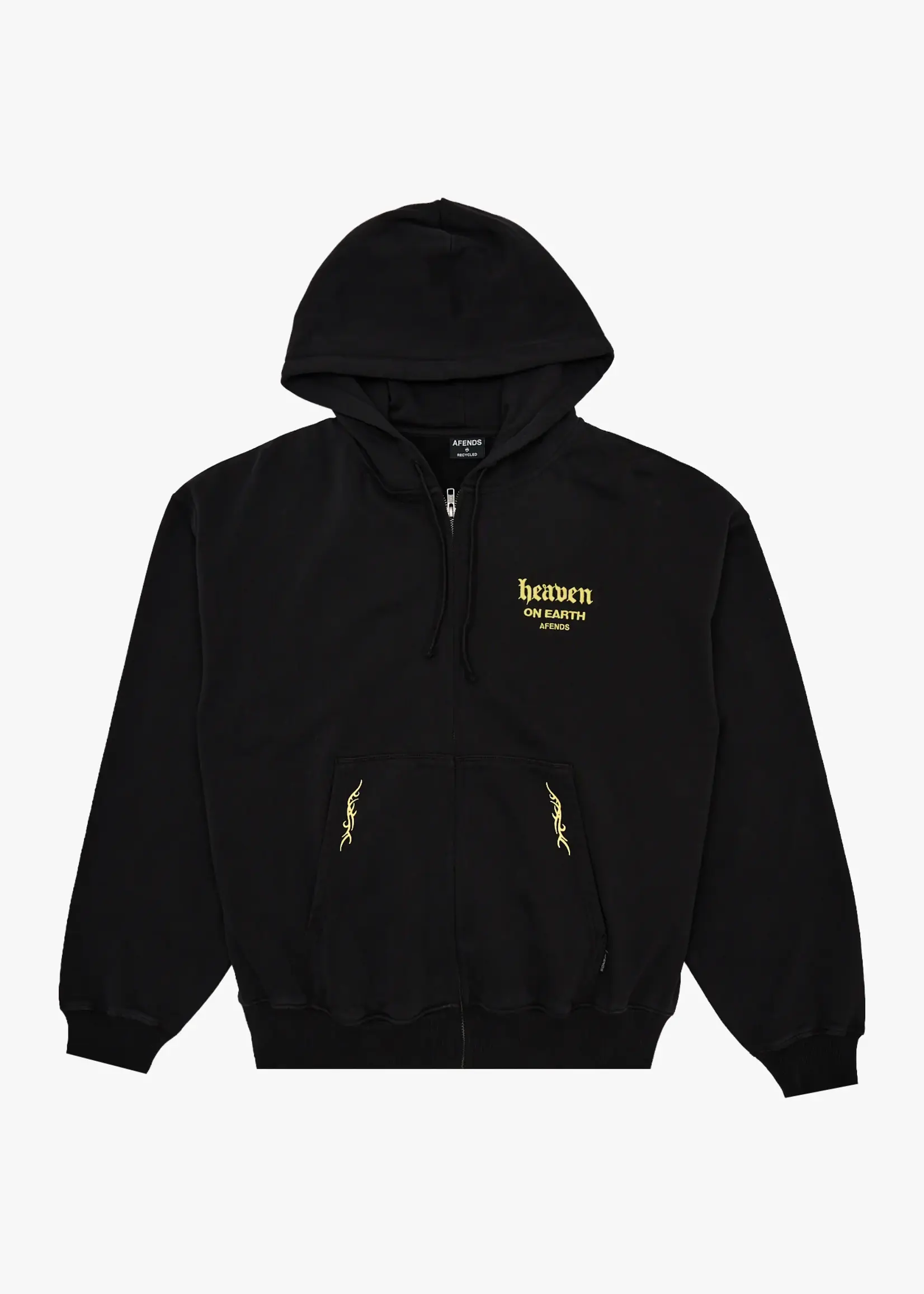 Afends Heaven Boxy Zip Hood - Stone Black