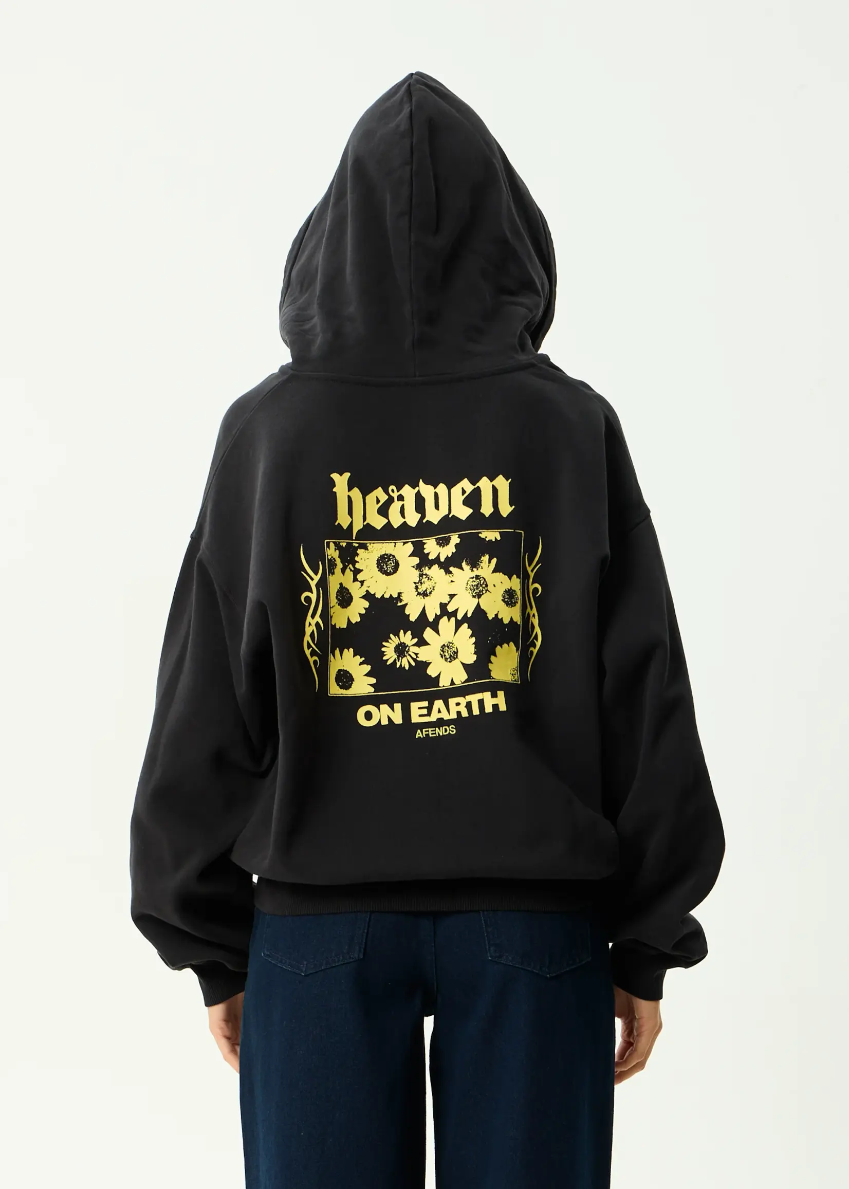 Heaven Boxy Zip Hood - Stone Black