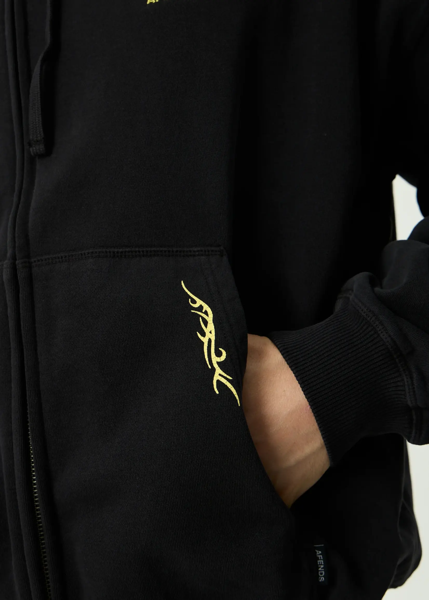 Afends Heaven Boxy Zip Hood - Stone Black