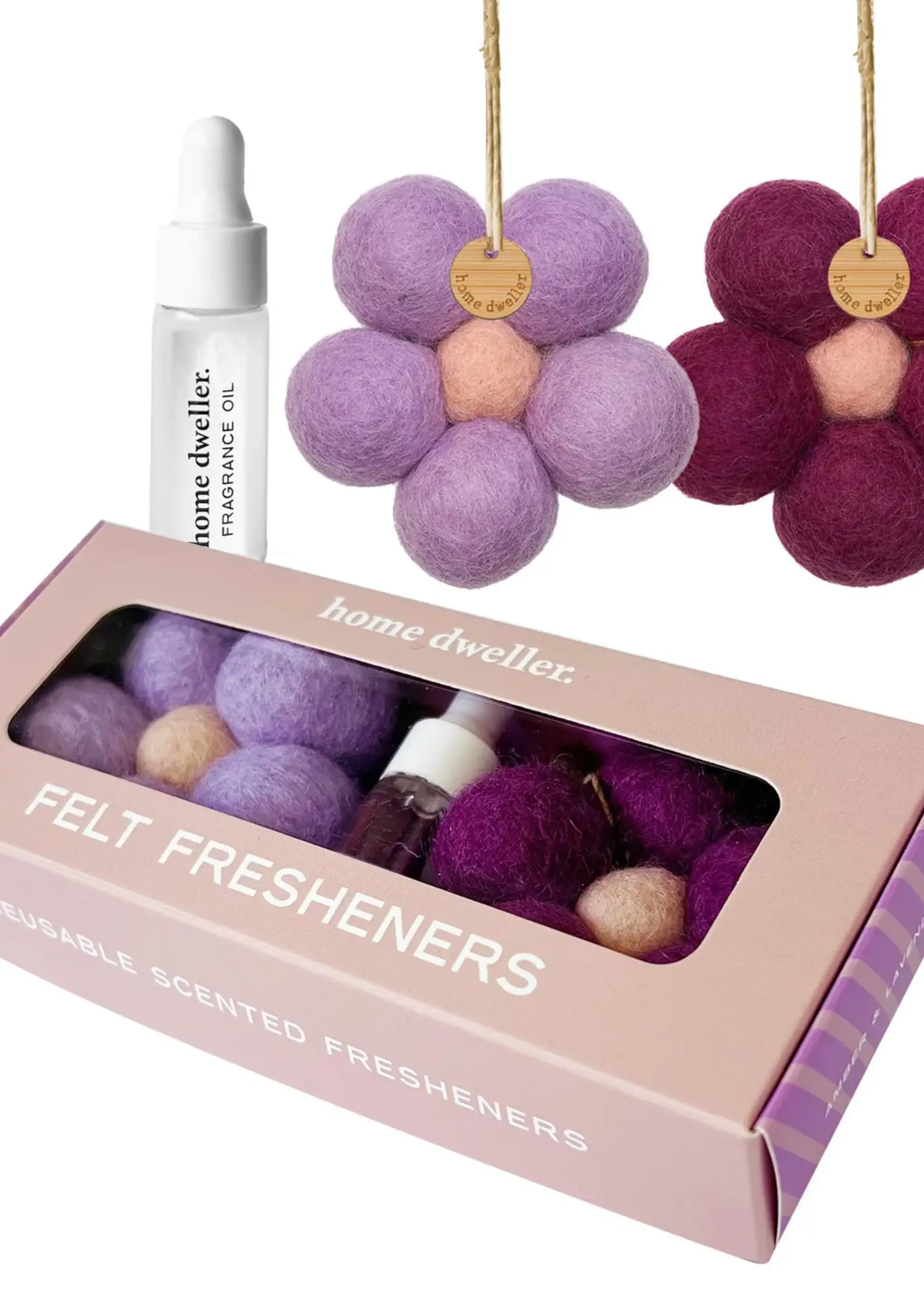 Felt Flower Fresheners Amber & Lavender
