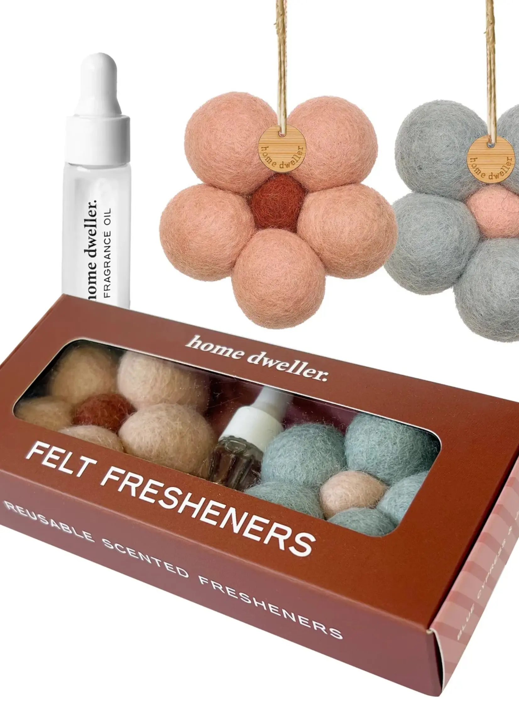 Felt Flower Fresheners Blue Cypress & Jasmine