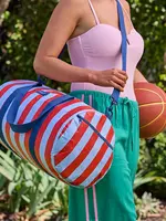 Barrel Bag - Red Blue Stripe