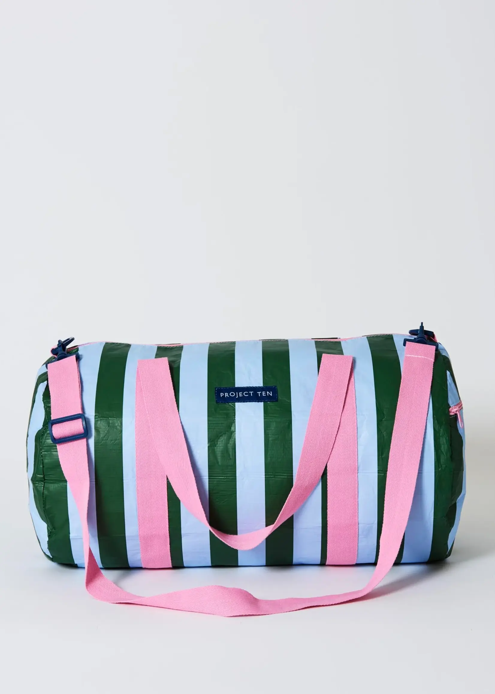 Barrel Bag - Green Blue Stripe