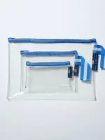 Clear Zip Pouch Bundle - Blue