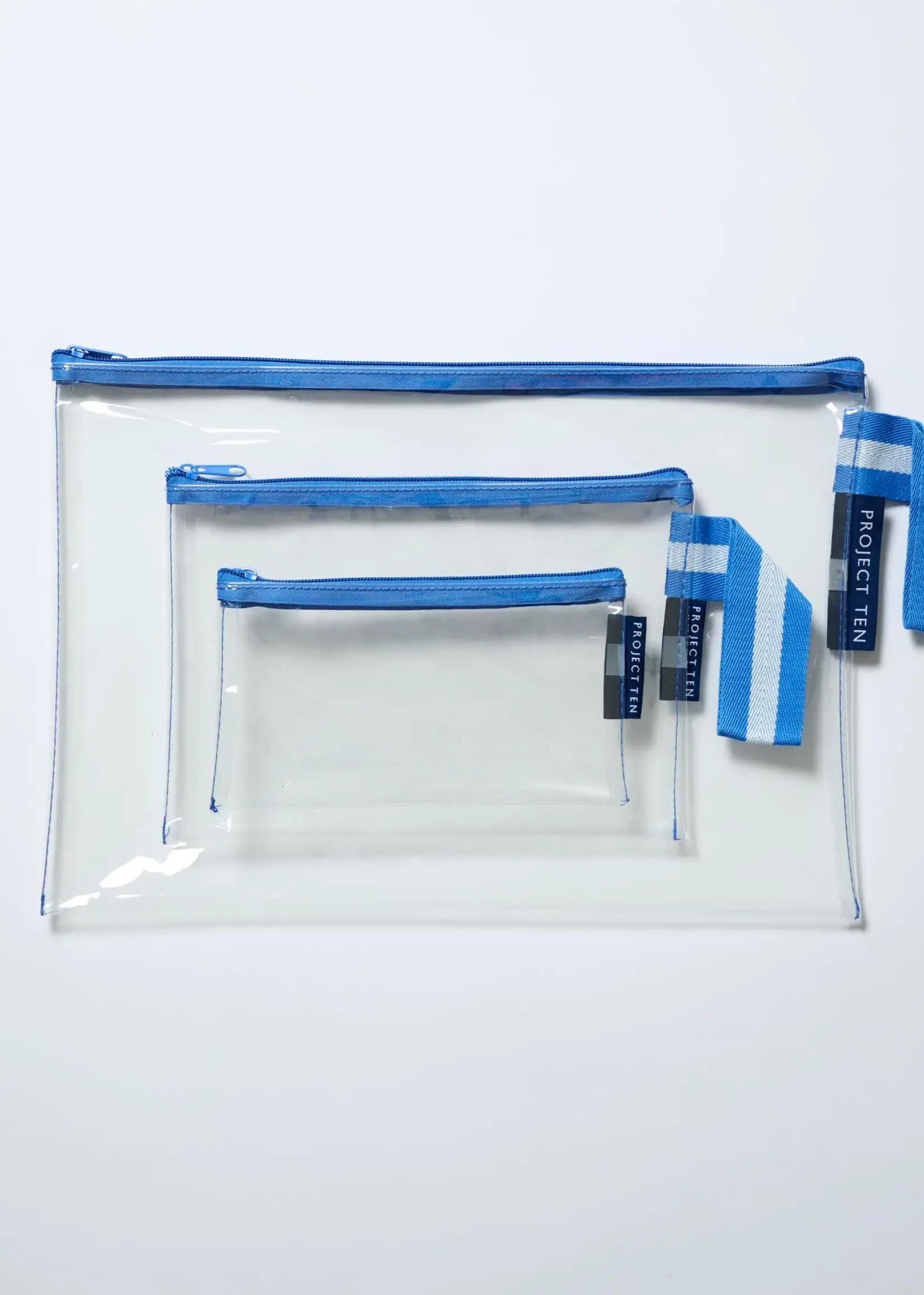 Clear Zip Pouch Bundle - Blue