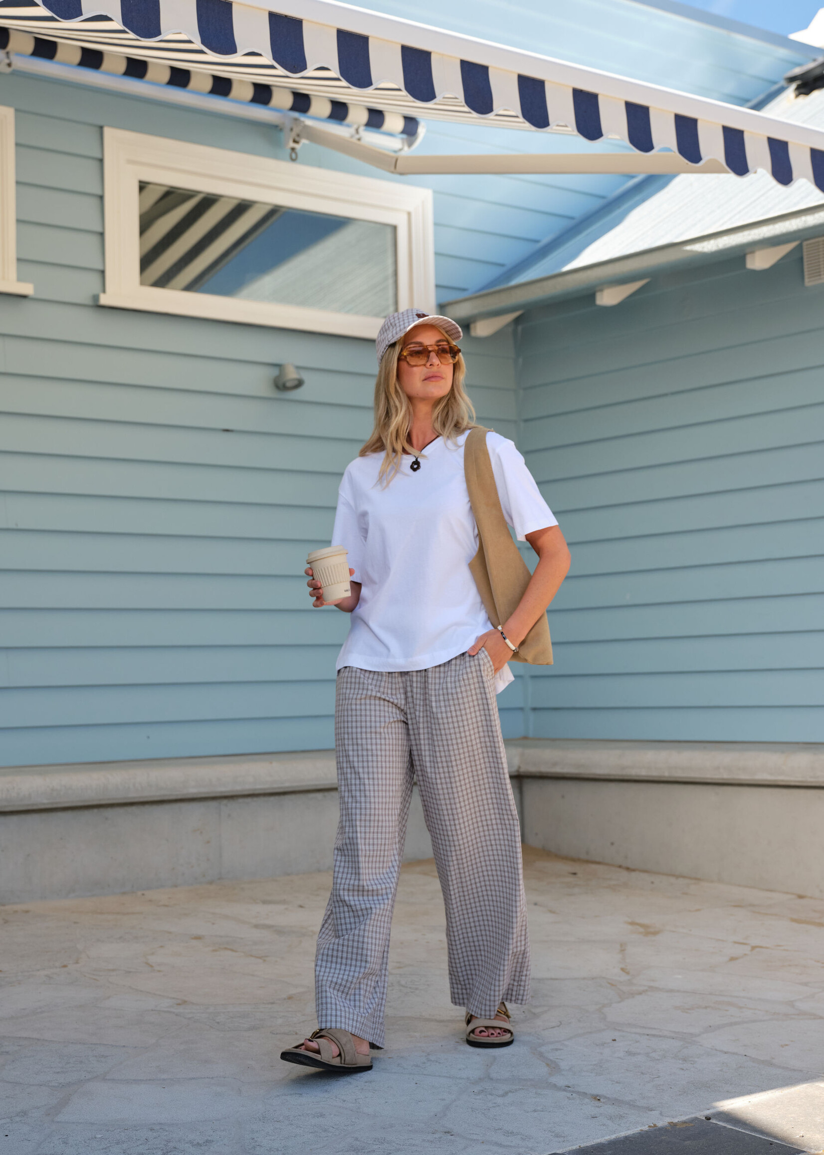 Ceres Life The Lounge Pant/Wine Choc Blue Check