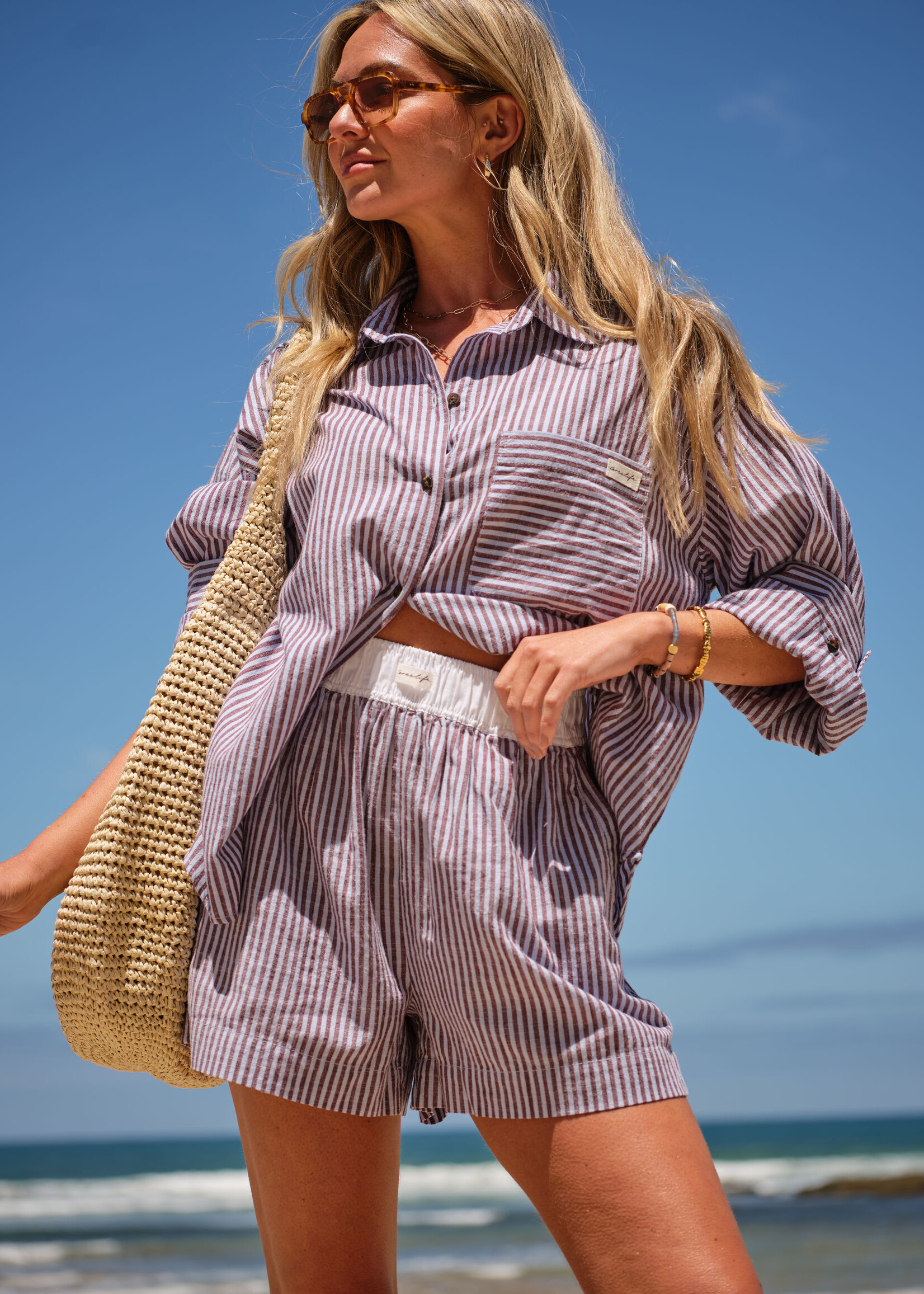 Ceres Life Mila Short Wine/Choc Blue Check