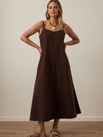 Ceres Life Remy Strappy Midi Dress Chocolate