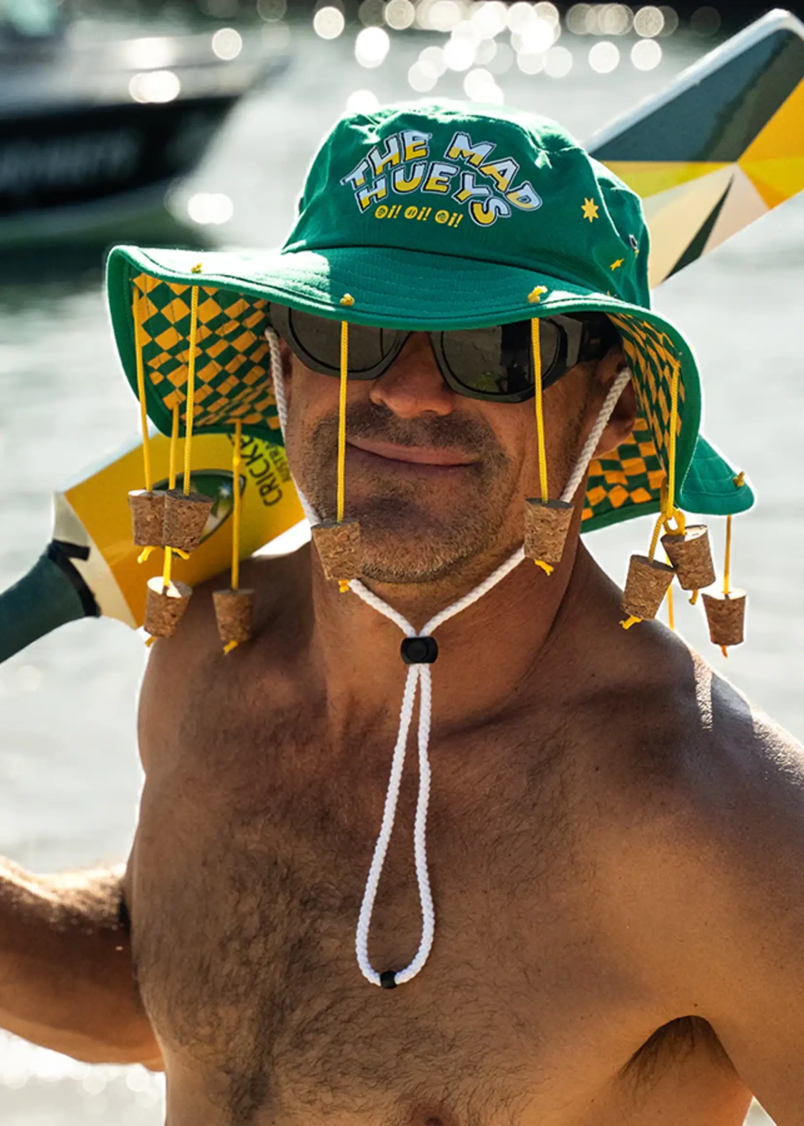 Mad Hueys Quick Dry Wide Brim Hat - Aussie Green