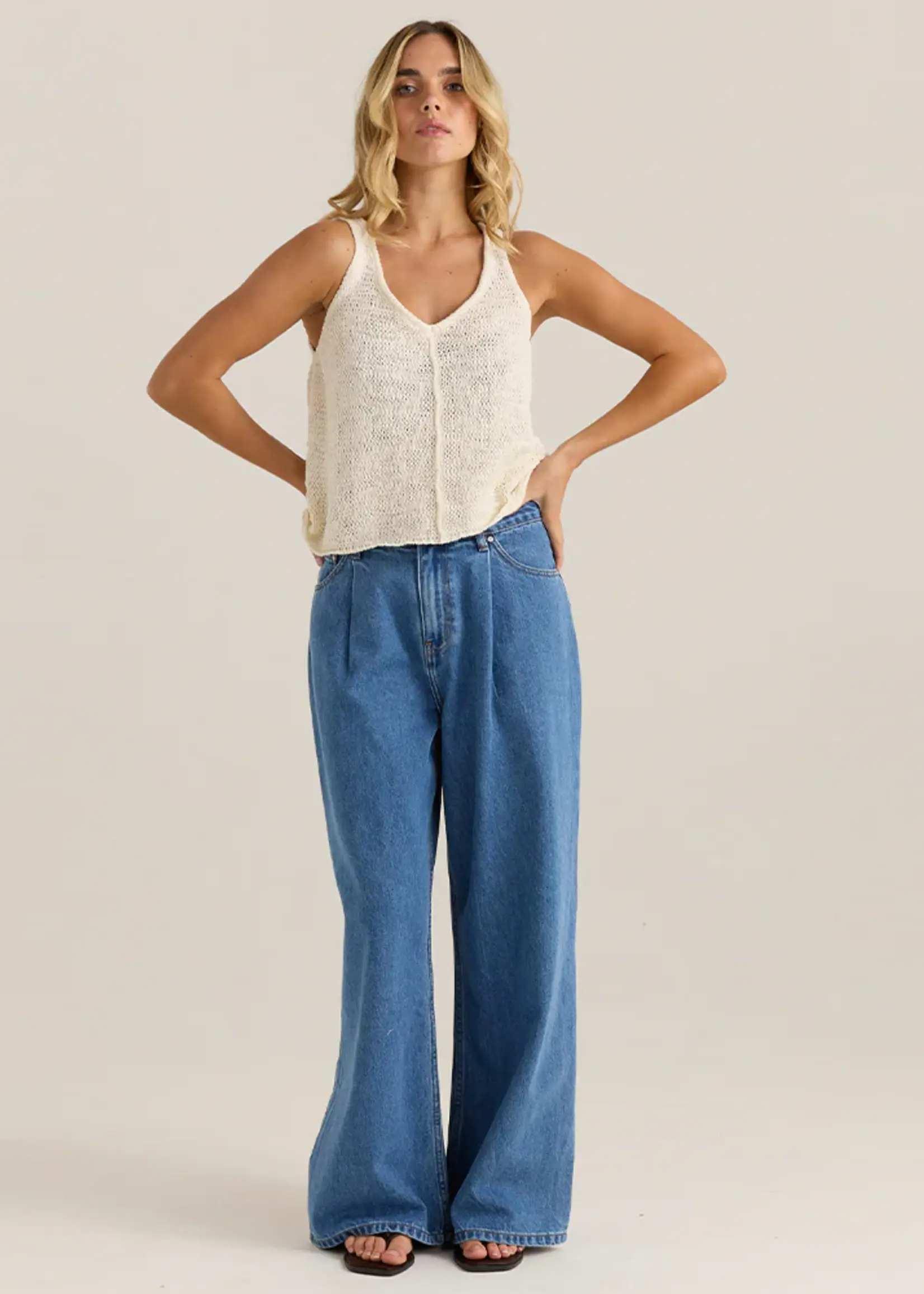 Sass Penn Knit Top - Cream