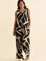 Betty Basic Sutton Relax Pant - Monochrome Floral Neutral