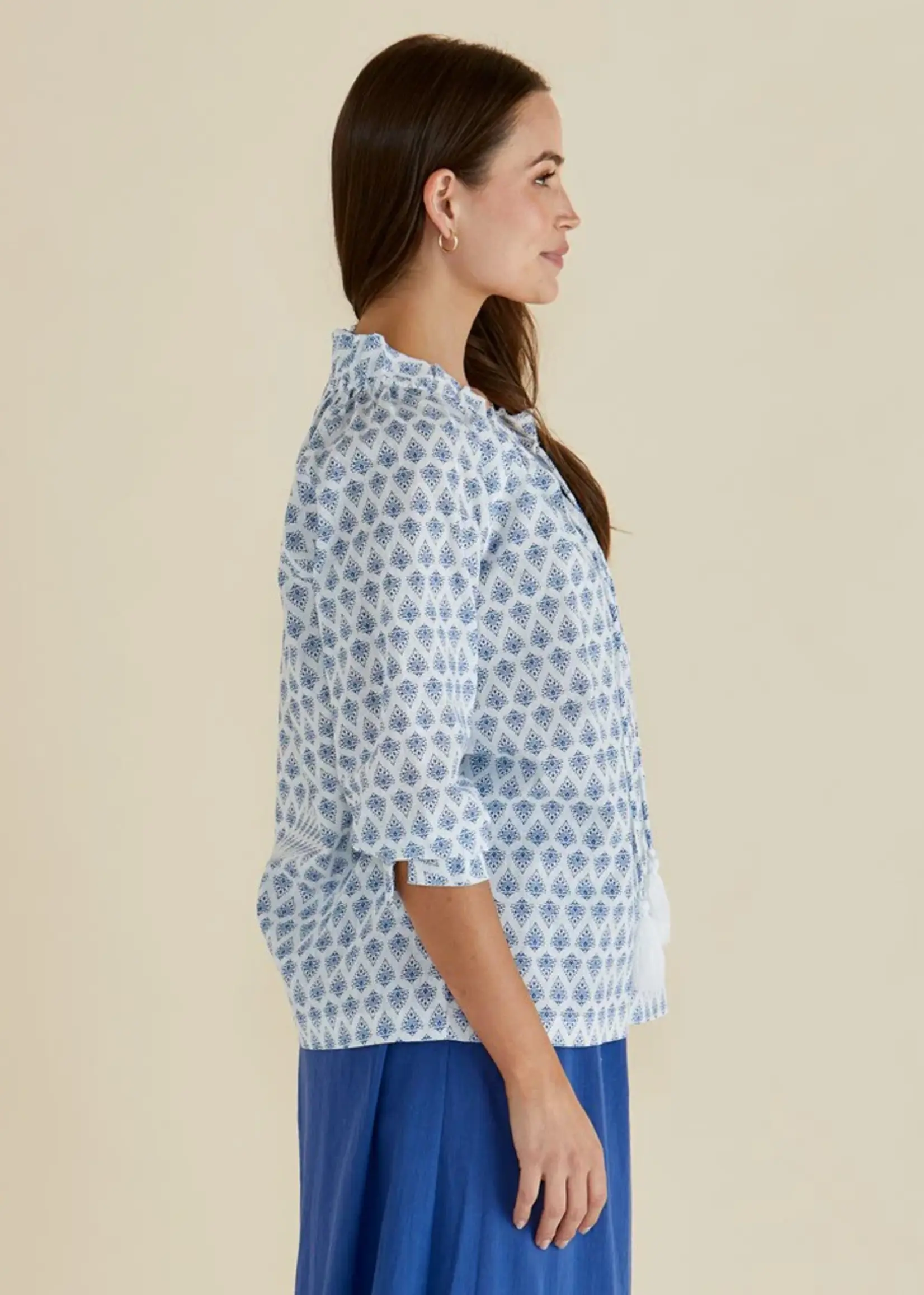 Betty Basic Blue Lotus Print