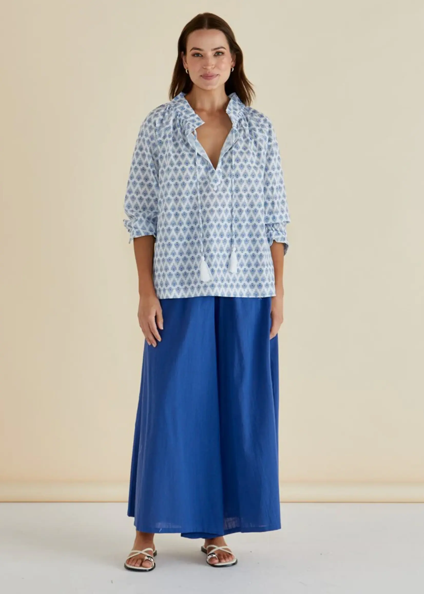 Betty Basic Blue Lotus Print