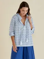 Betty Basic Blue Lotus Print