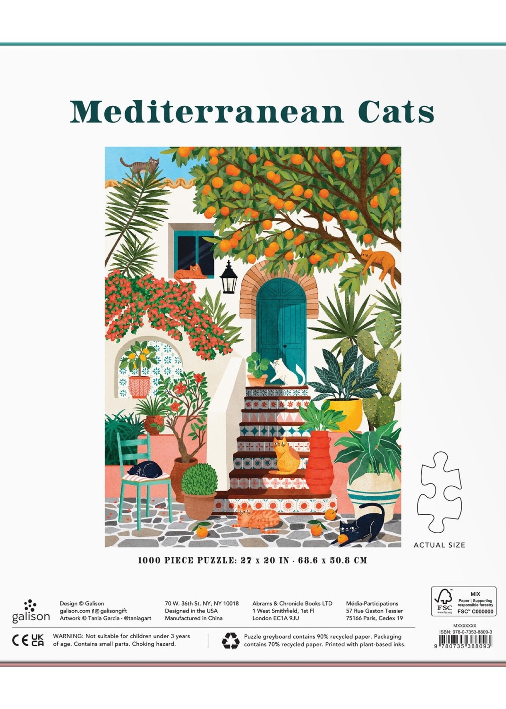 Isalbi Mediterranean Cats Puzzle 1000pc