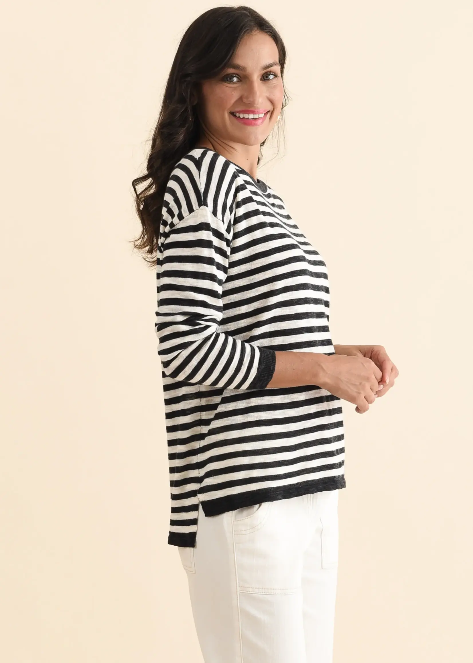 Betty Basic Natasha Knit Top - Black & White