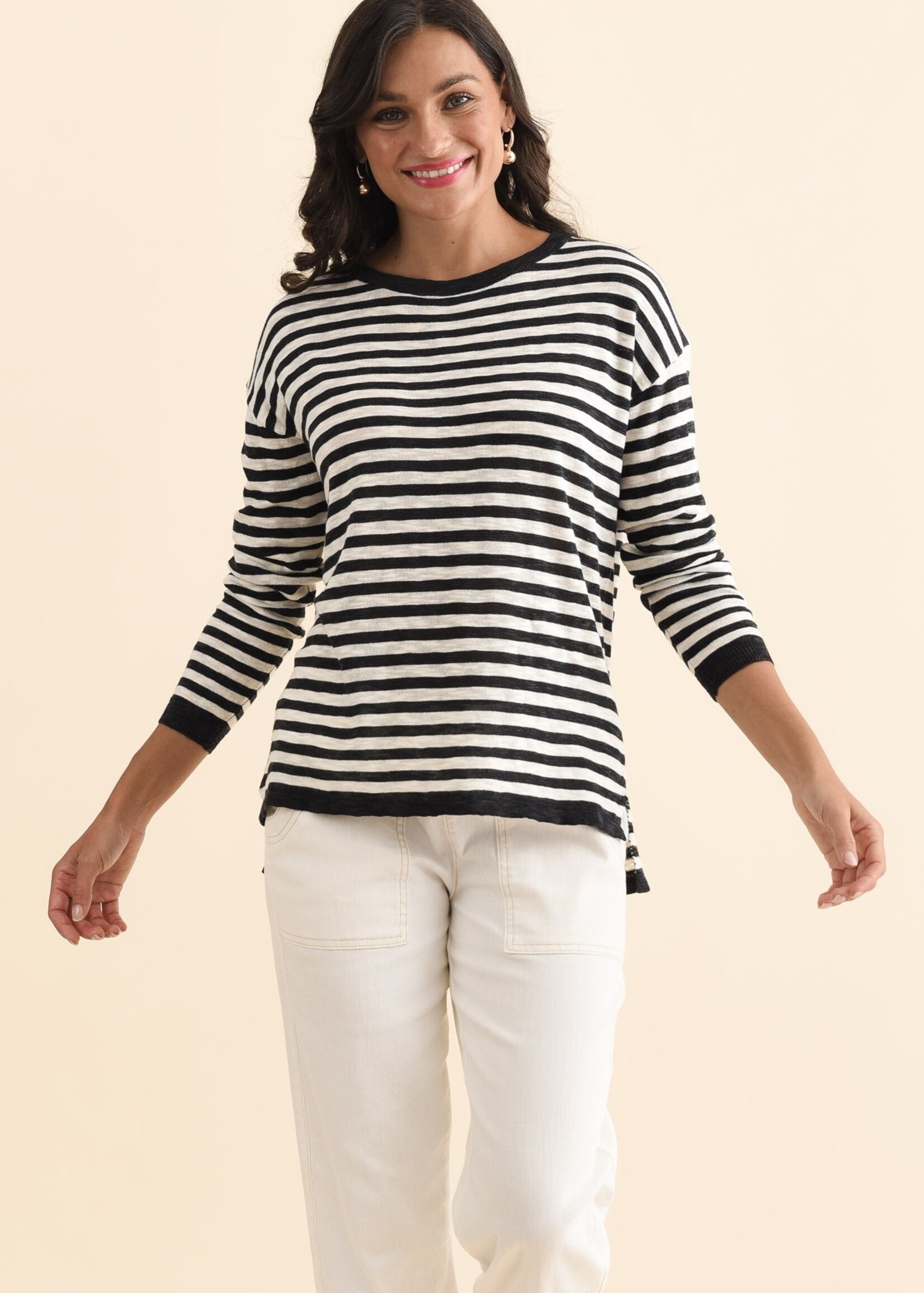 Betty Basic Natasha Knit Top - Black & White