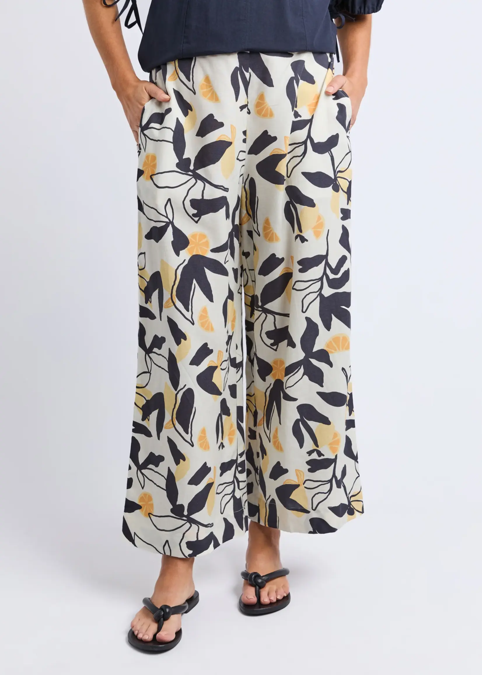 Elm Lifestyle Limone Pant - Limone Leaf Print