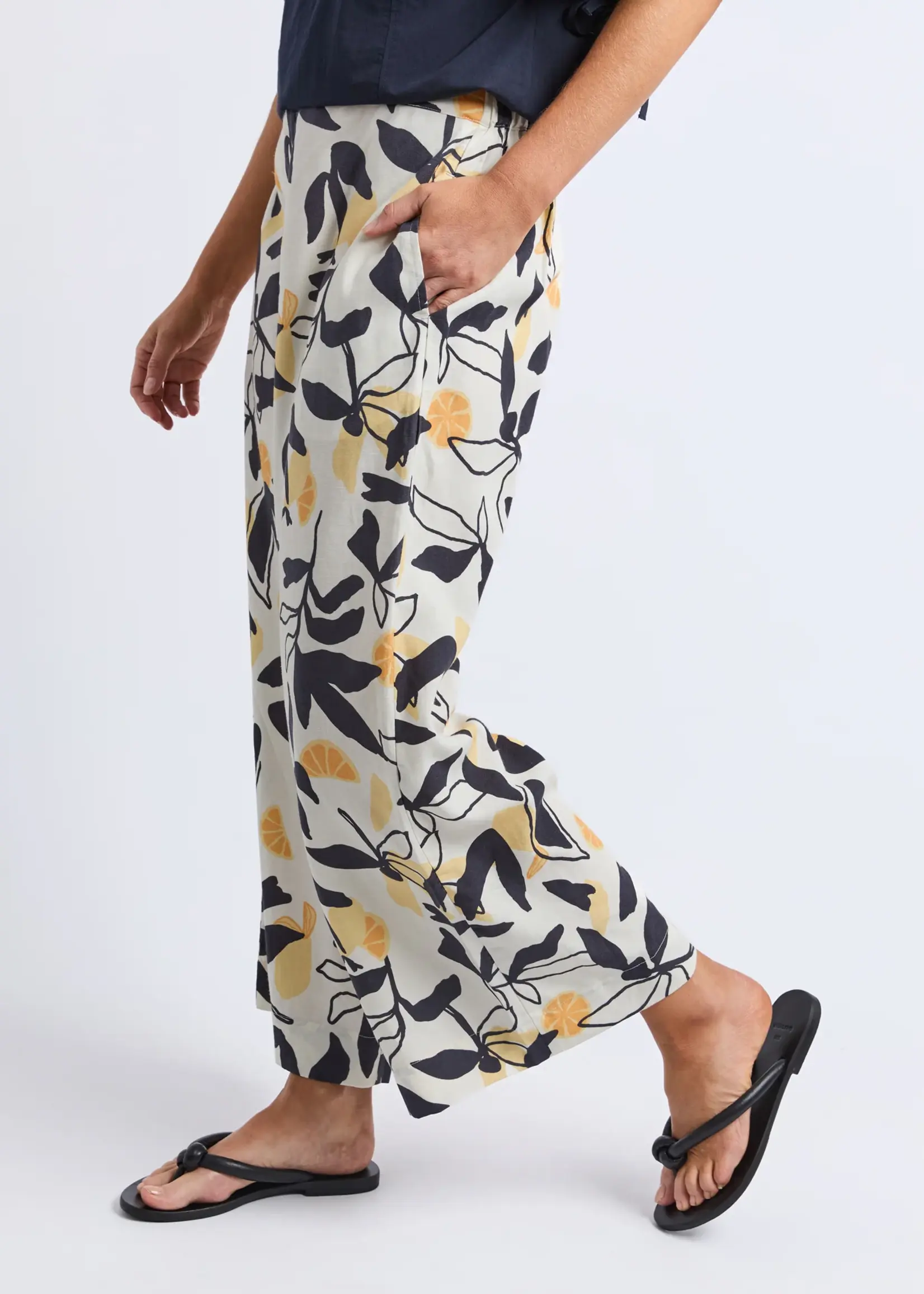 Elm Lifestyle Limone Pant - Limone Leaf Print