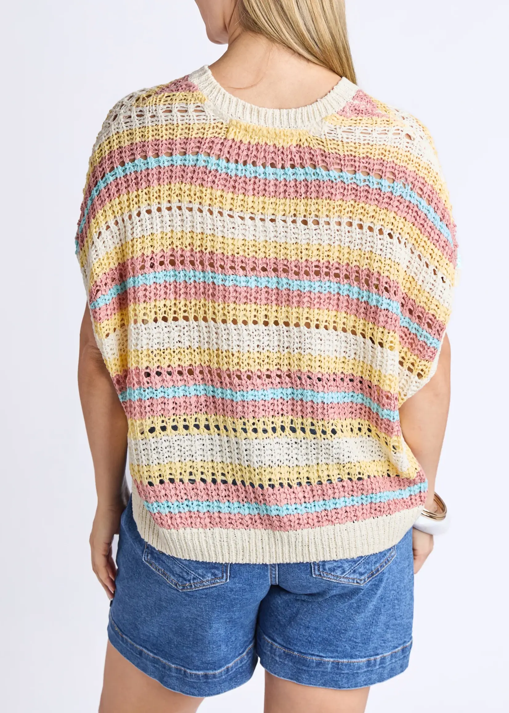 Elm Lifestyle Striped Knit Top - Blue Stripe