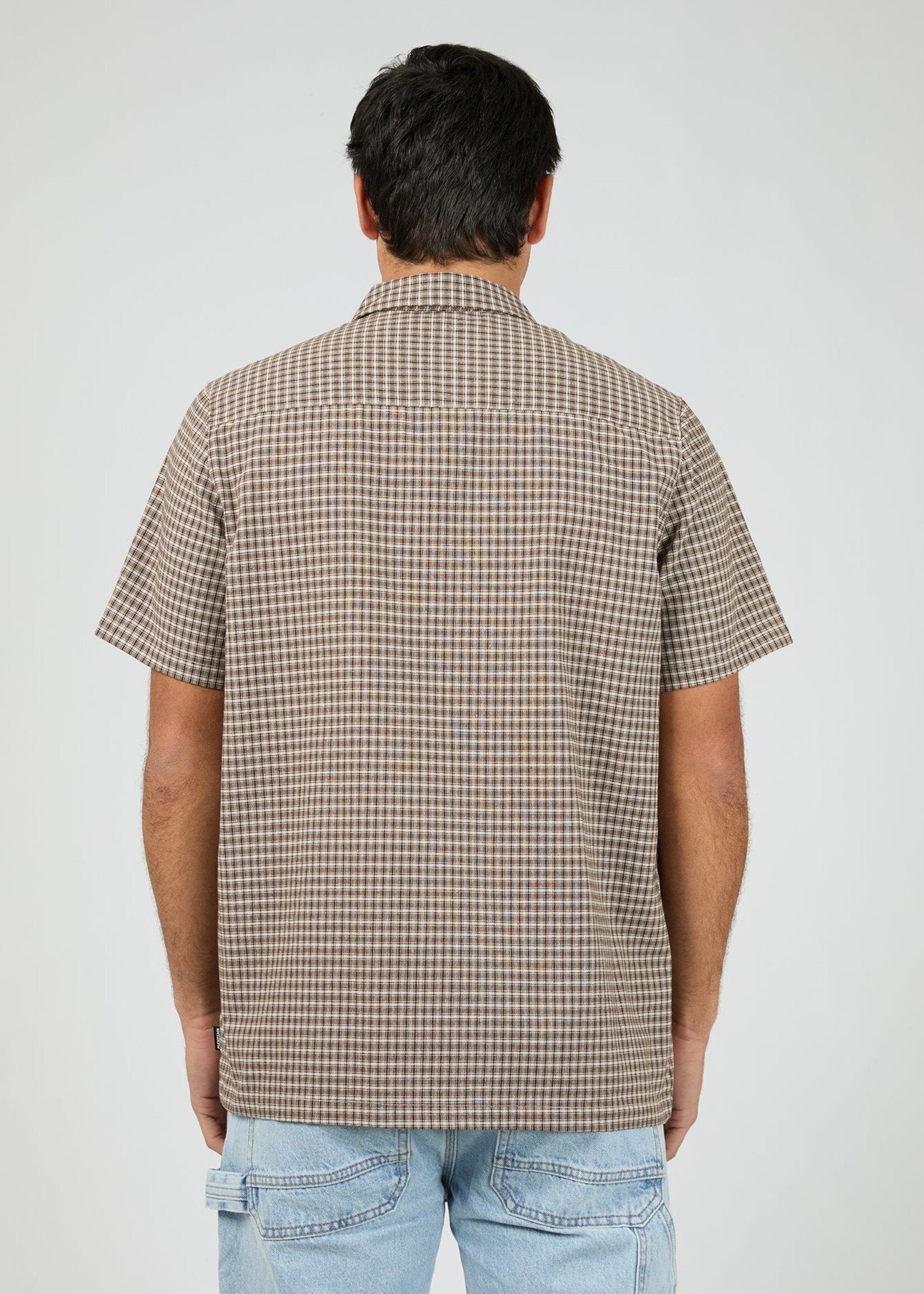 Steps Check SS Shirt - Brown