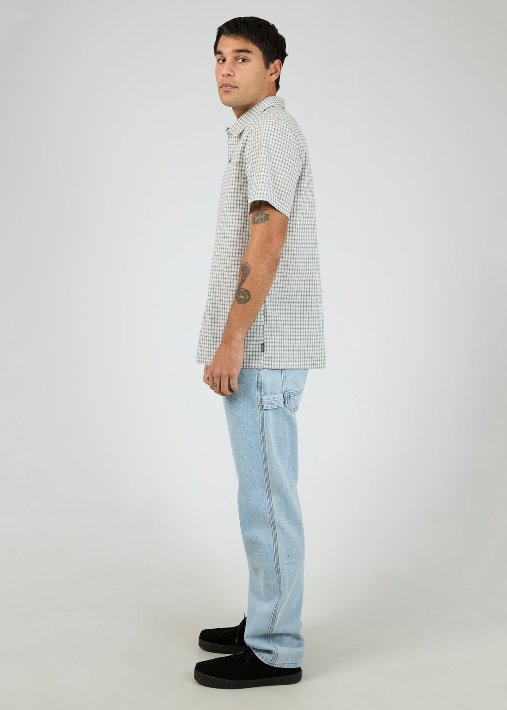 St Goliath Steps Check SS Shirt - White