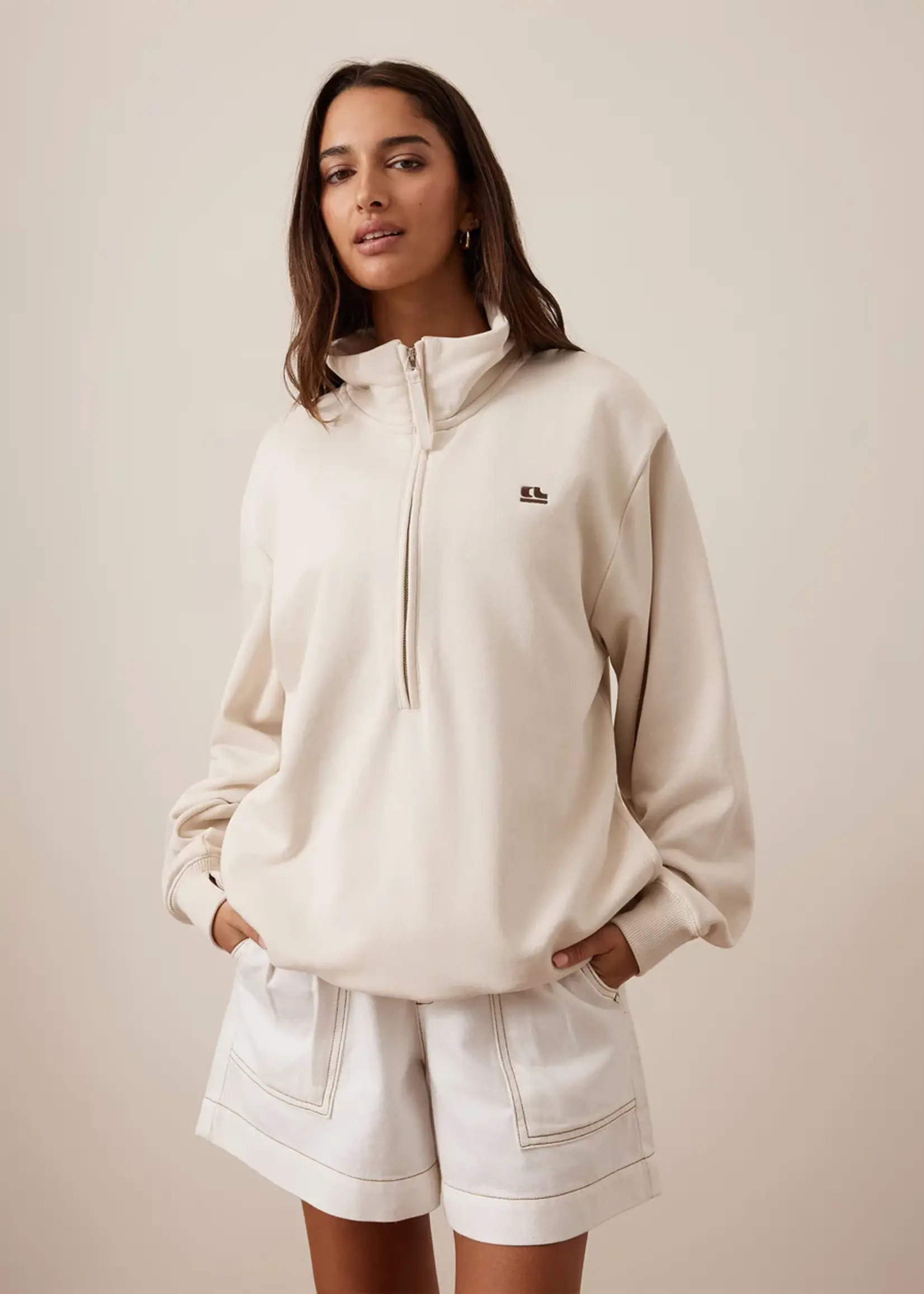 Ceres Life Lonny Oversized Half Zip Sweat