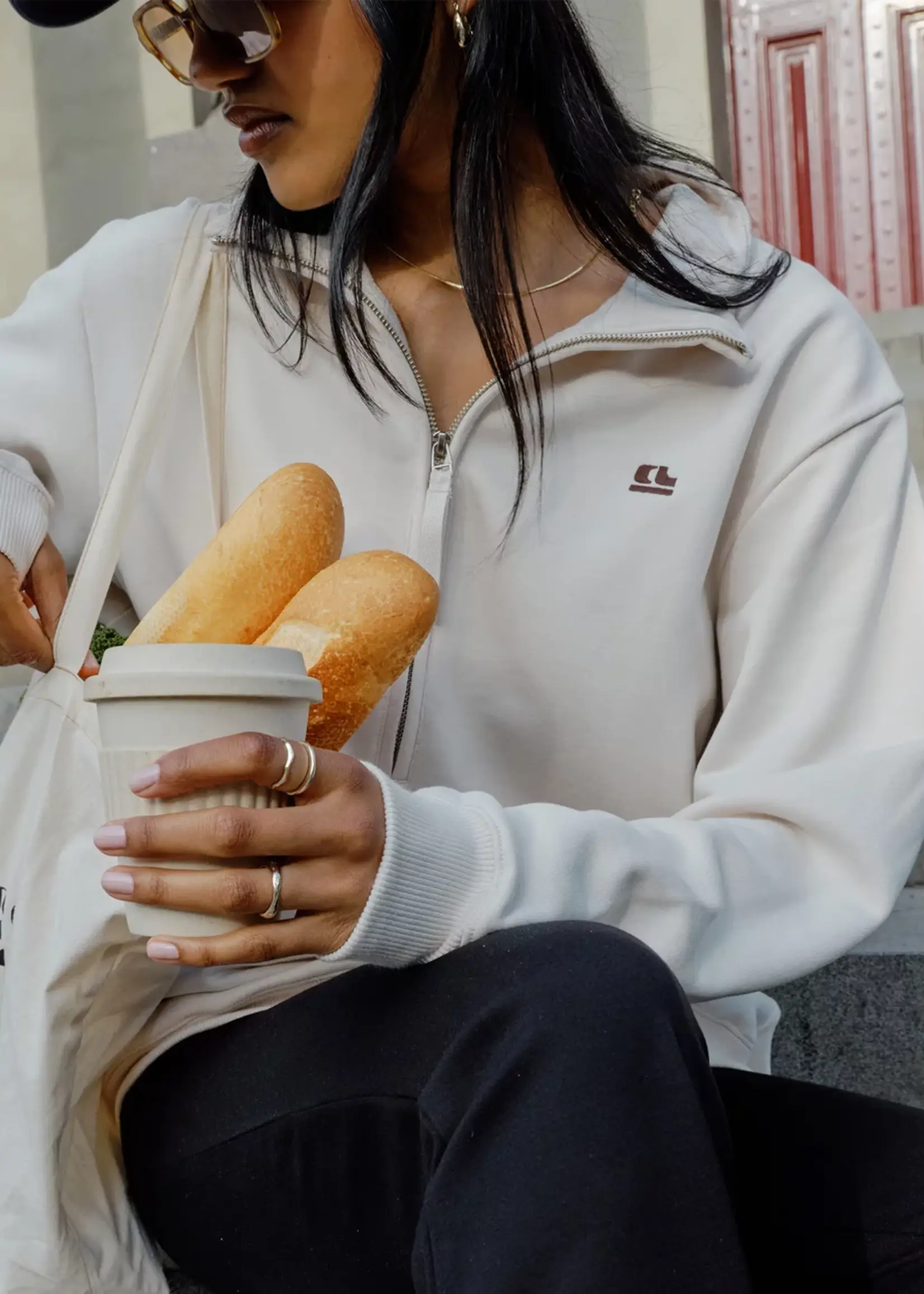 Ceres Life Lonny Oversized Half Zip Sweat