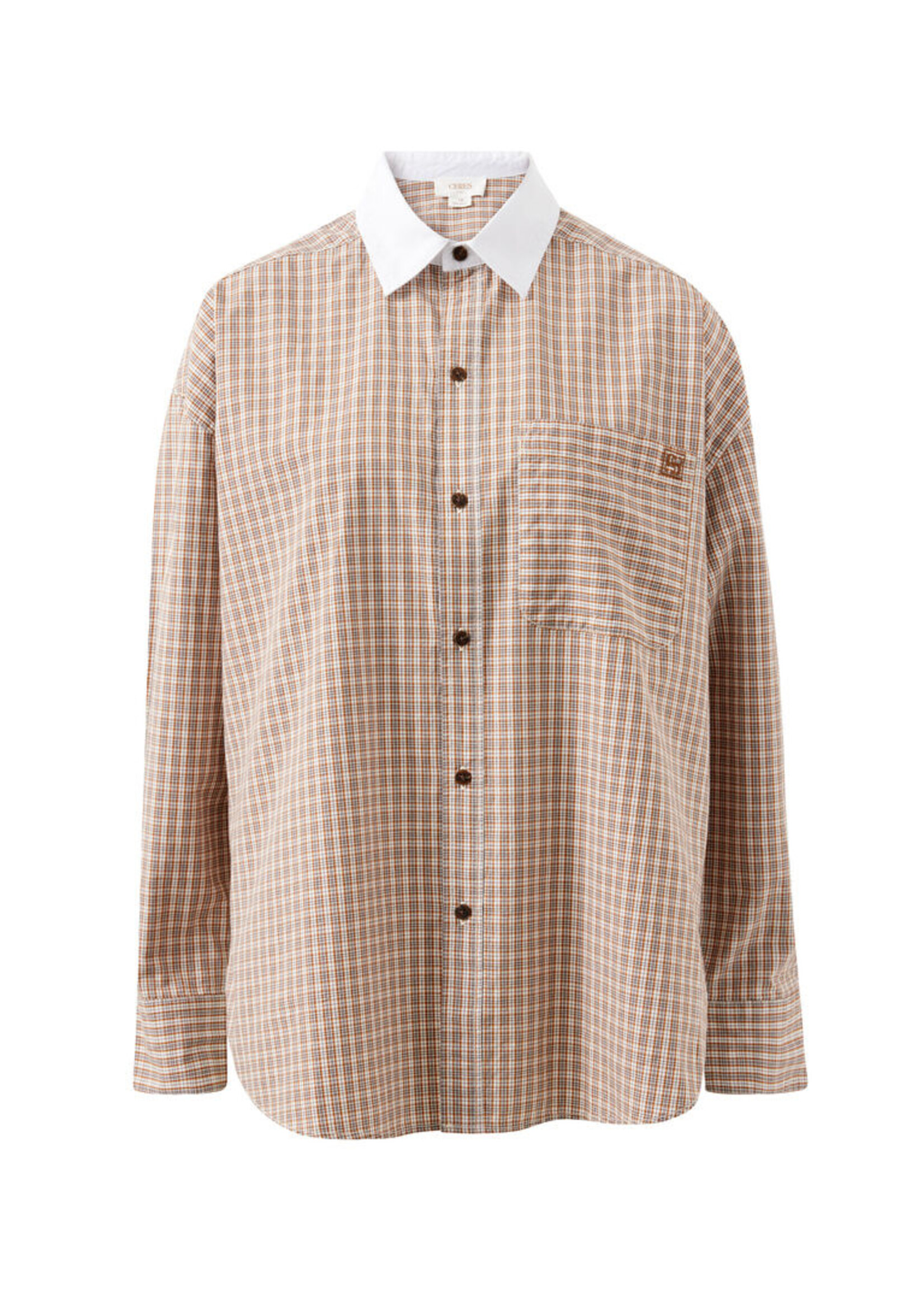 Ceres Life Peta Oversized Shirt - Toffee Check