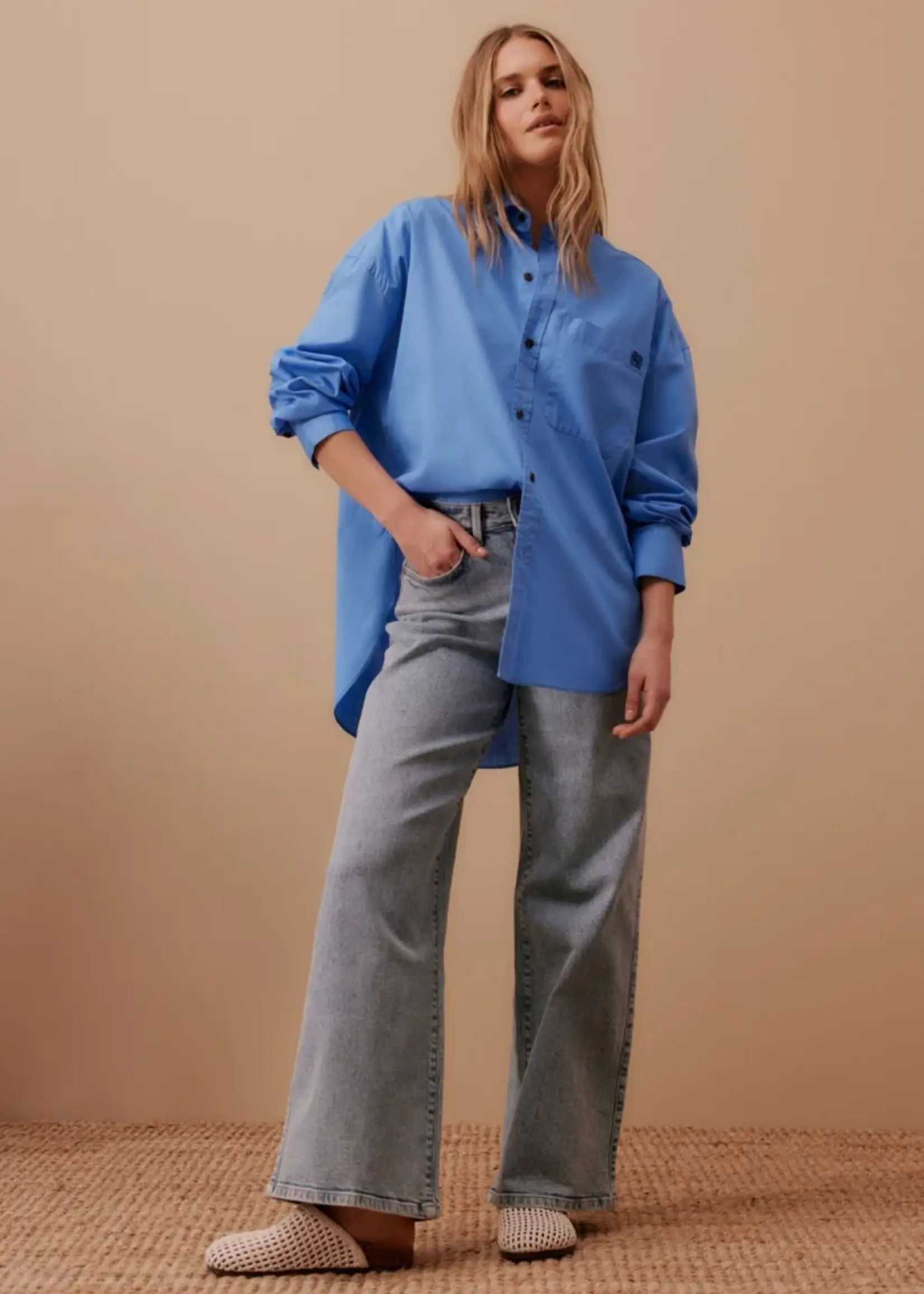 Ceres Life Peta Oversized Shirt - Amalfi Blue