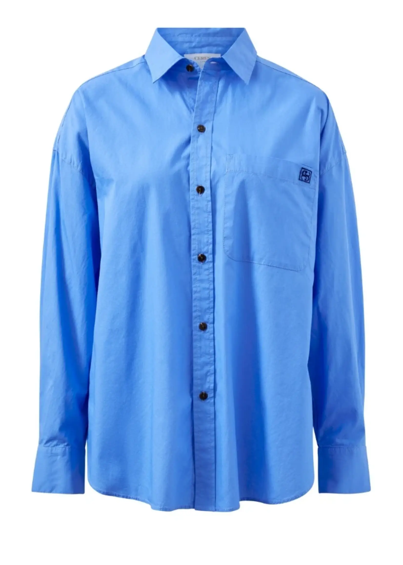 Ceres Life Peta Oversized Shirt - Amalfi Blue