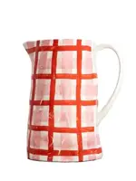 Medium Jug - Rose Pink & Red Gingham