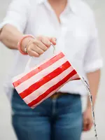 Noss and Co Medium Jug - Red & Pink Stripe