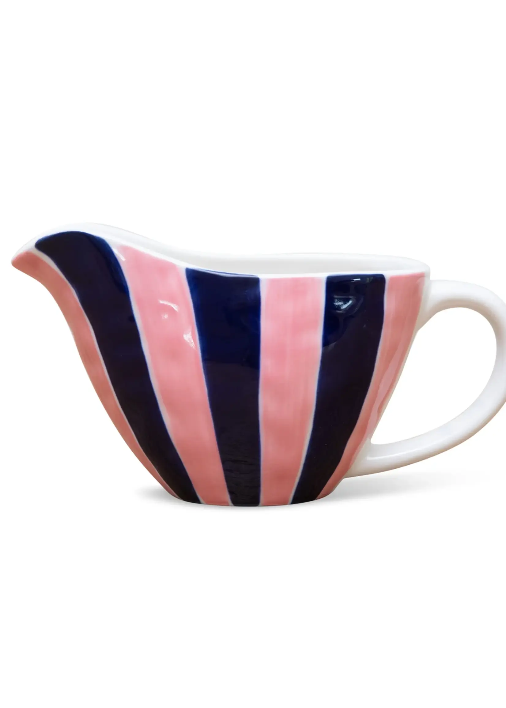 Gravy Jug - Pink and Navy Stripe