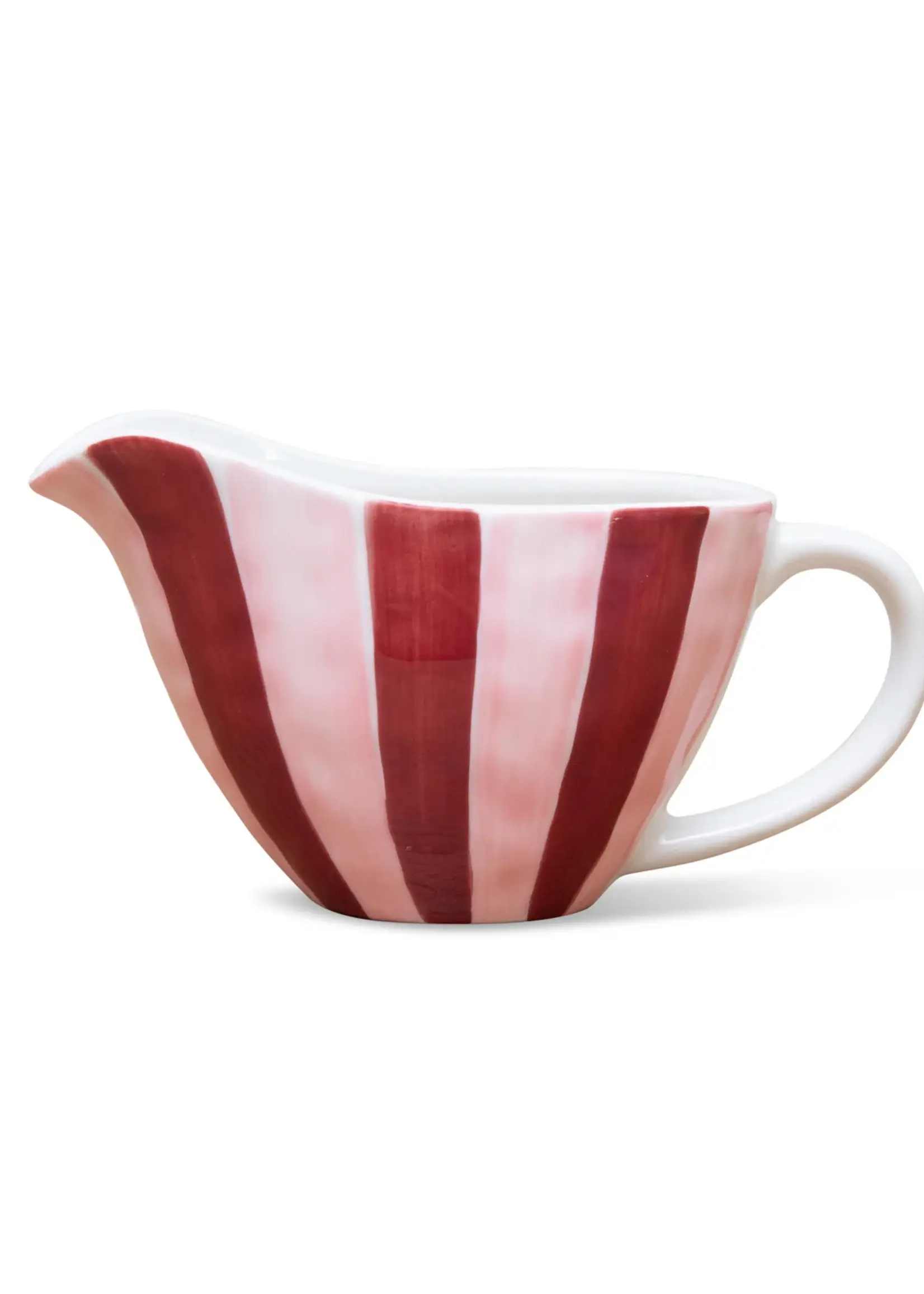 Gravy Jug - Pink and Burgundy Stripe